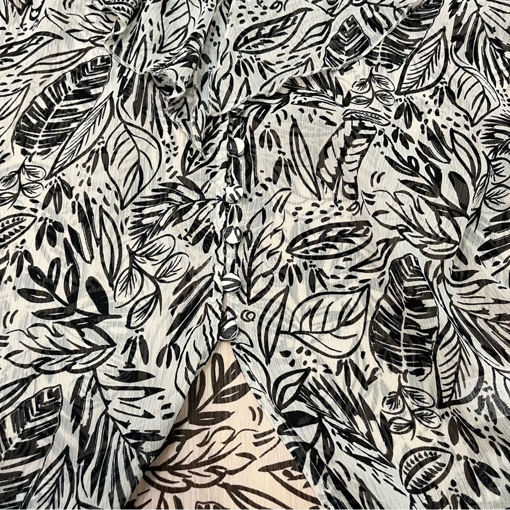 Zara Printed Ruffle Blouse - Picture 7 of 10